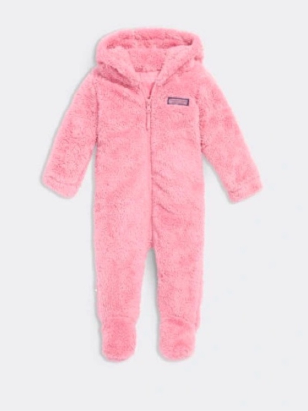 Vineyard Vines Baby Teddy Fleece Hooded Jumpsuit 6-12M - Palm Beach Pink
